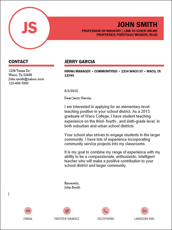 Cover Letter Templates