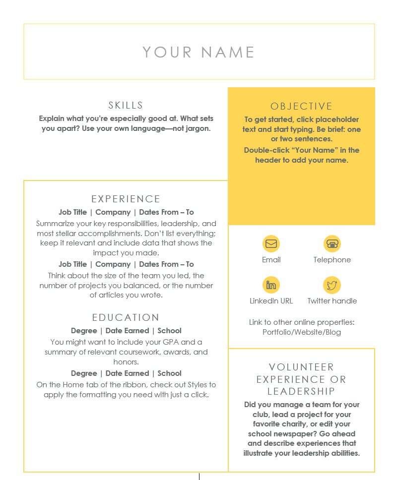 Word resume template three