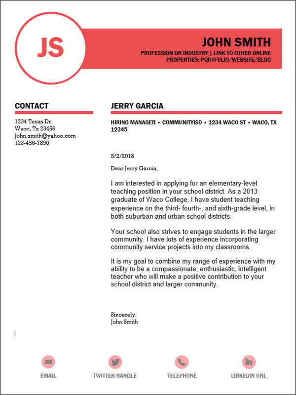 Cover letter template two preview