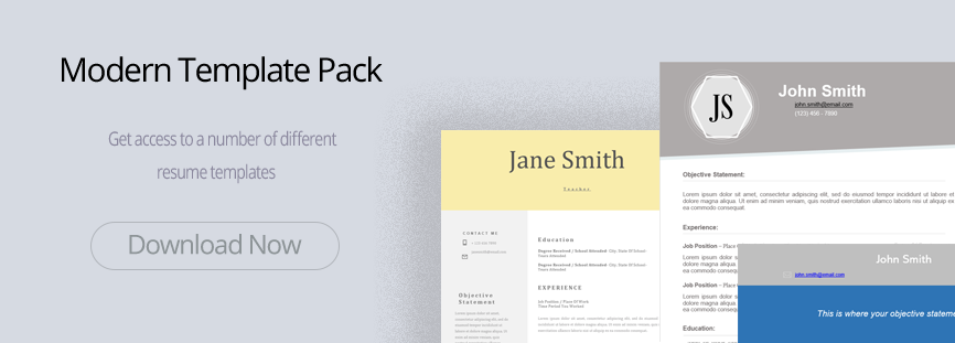 Modern resume pack preview