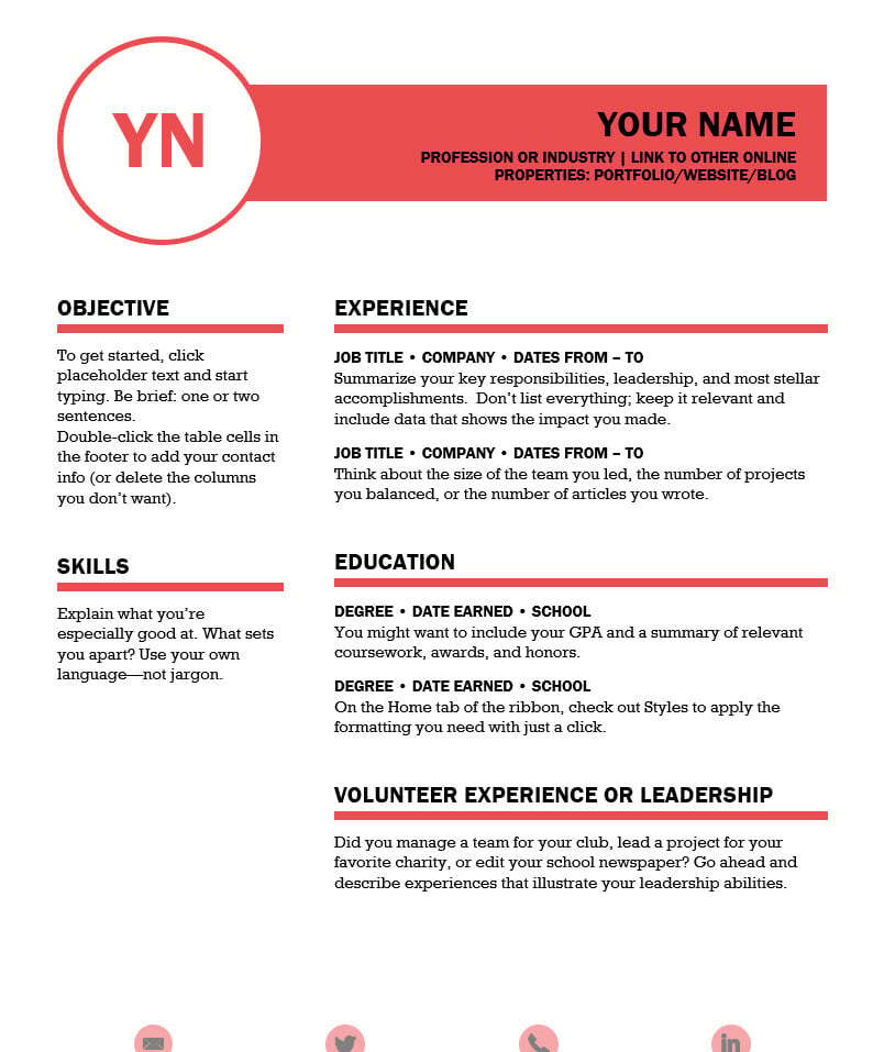 Word resume template two